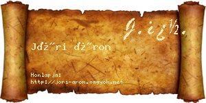 Jóri Áron névjegykártya